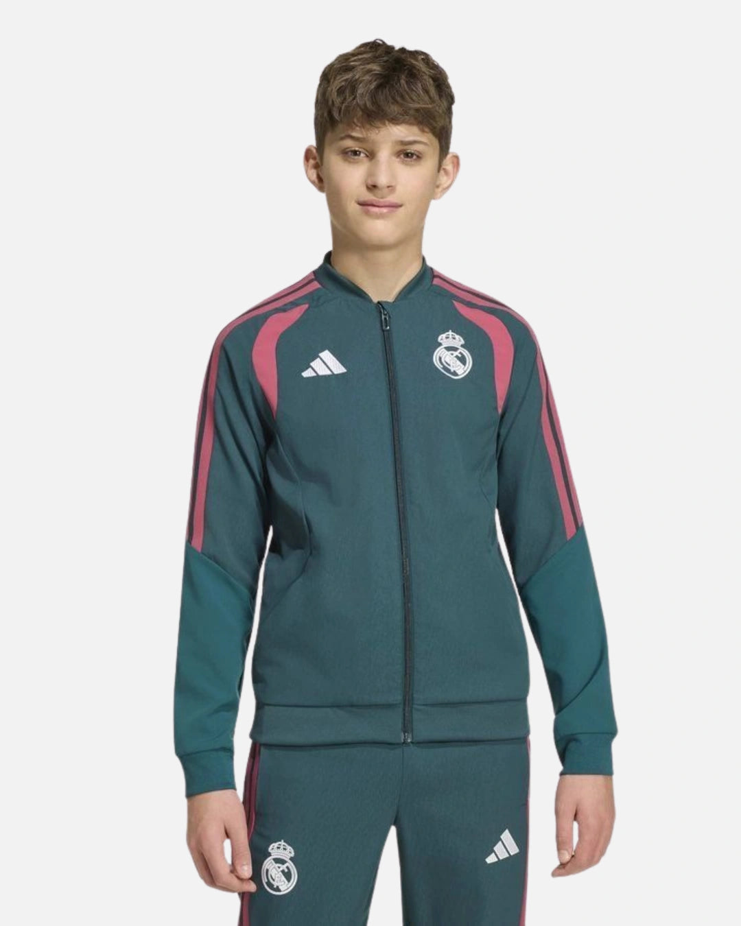 FootkornerReal Madrid Junior Trainingsjacke – Grün/Rosa