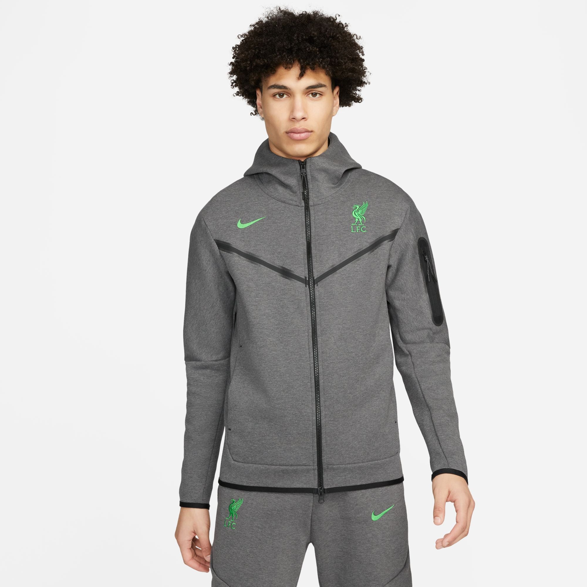Liverpool Tech Fleece Jacket 2023/2024 - Grey/Green