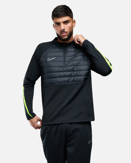 Camiseta con cremallera de 1/4 Nike Academy Winter Warrior - Negro/Amarillo - Footkorner