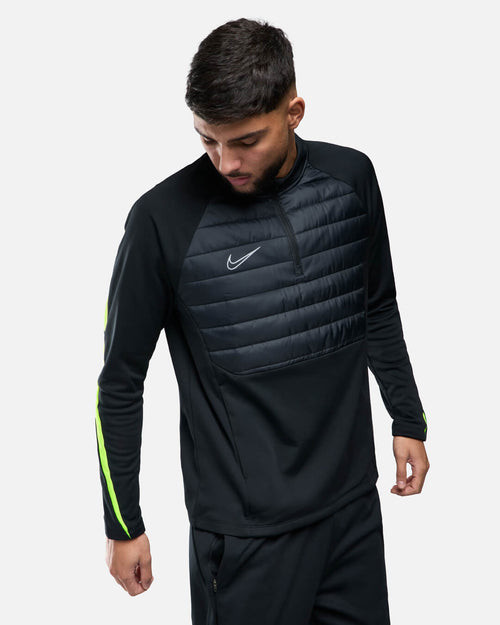 Camiseta con cremallera de 1/4 Nike Academy Winter Warrior - Negro/Amarillo - Footkorner