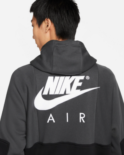 Nike Air fleece hooded jacket - Black/White - Footkorner
