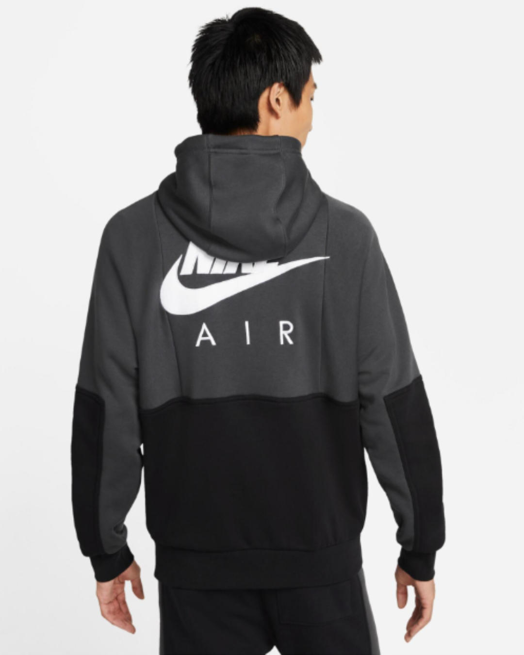 Nike Air Fleece-Kapuzenjacke – Schwarz/Weiß