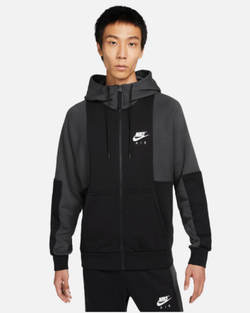 Nike Air fleece hooded jacket - Black/White - Footkorner