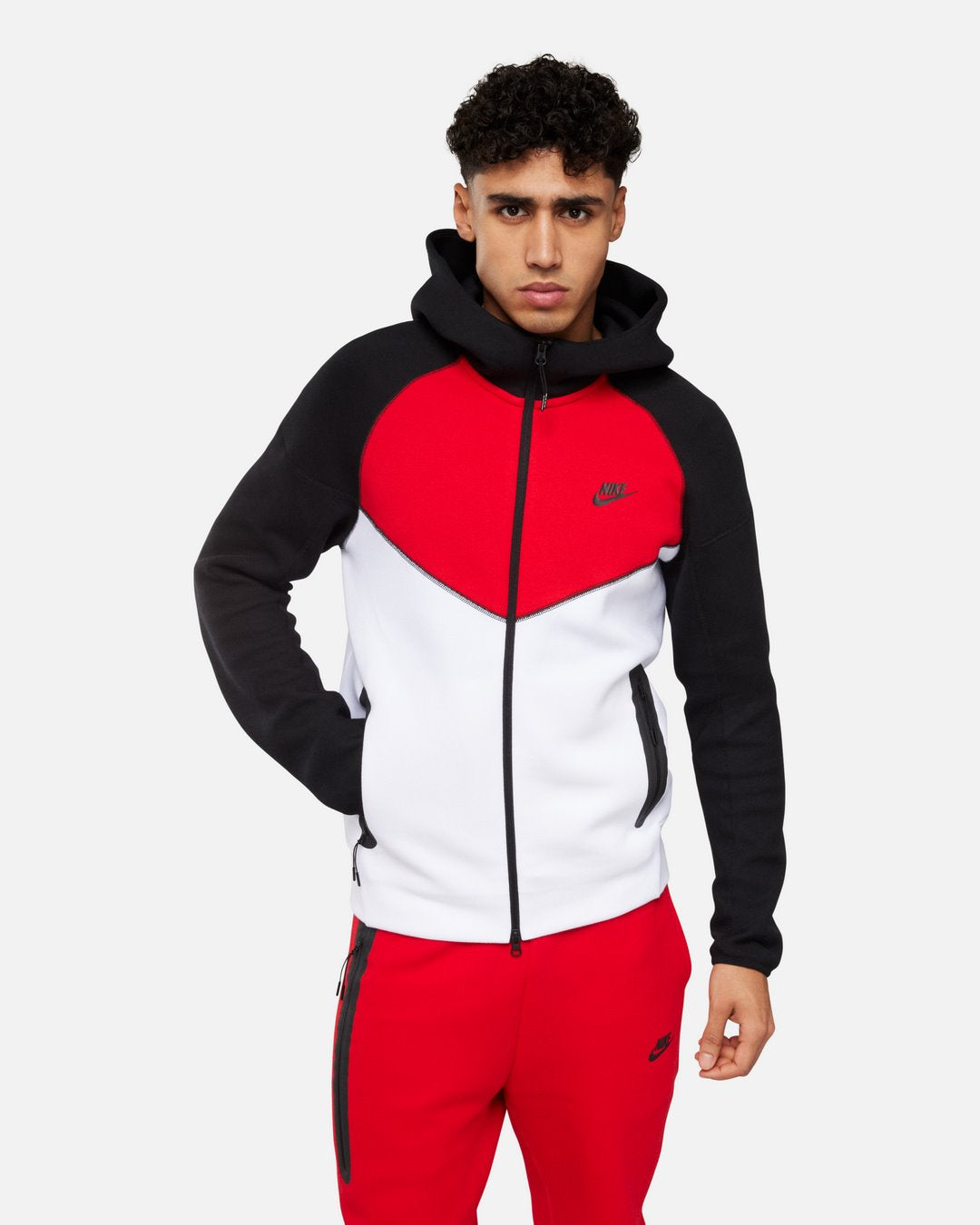 Veste Nike Tech Fleece -  Blanc/Noir/Rouge