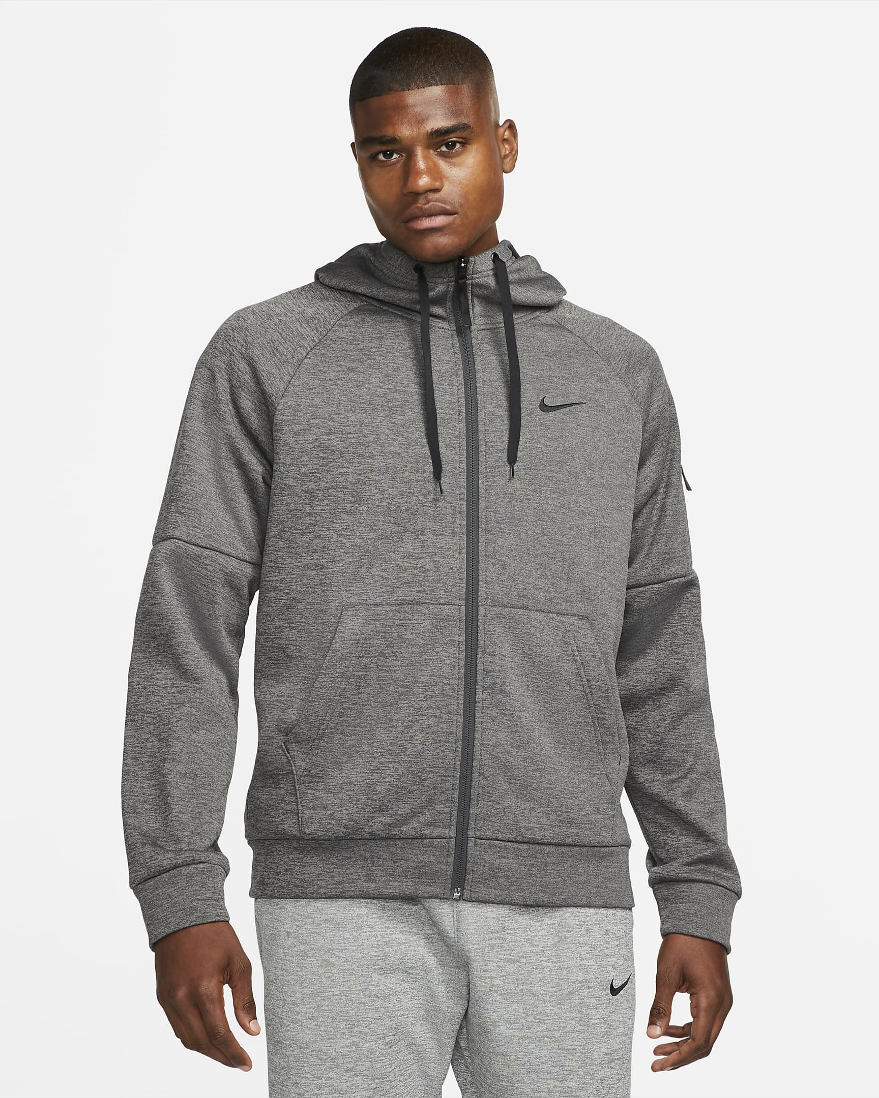 Nike Therma Jacke – Passform – Grau/Schwarz