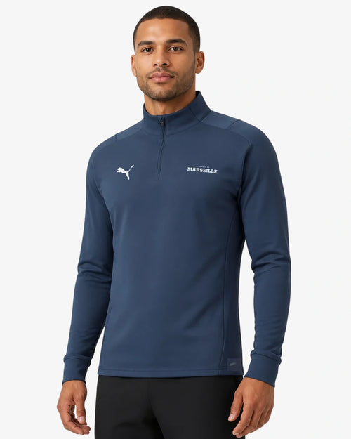Puma OM Fleece Training Top - Blue - Footkorner