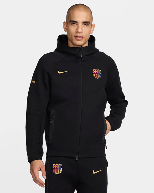 FC Barcelona 2024/2025 Tech Fleece Jacke – Schwarz/Gold - Footkorner