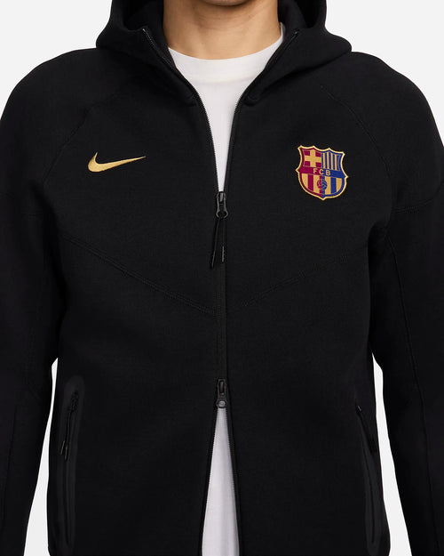 FC Barcelona 2024/2025 Tech Fleece Jacke – Schwarz/Gold - Footkorner