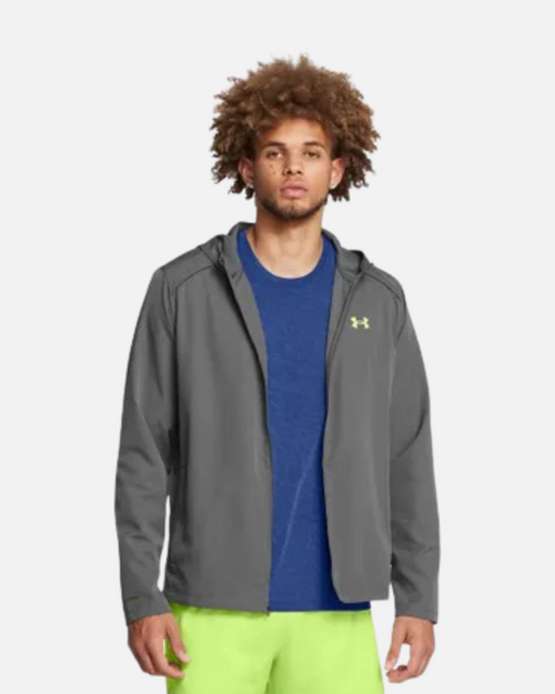 Chaqueta Under Armour Launch con capucha - Gris/Verde - Footkorner