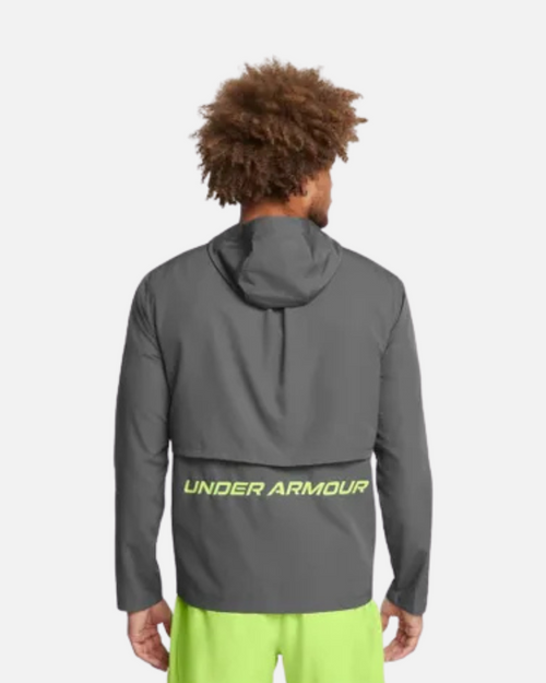 Chaqueta Under Armour Launch con capucha - Gris/Verde - Footkorner