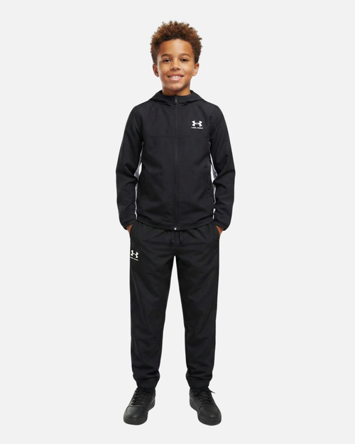 Veste Under Armour Rival Woven Junior - Noir/Blanc - Footkorner
