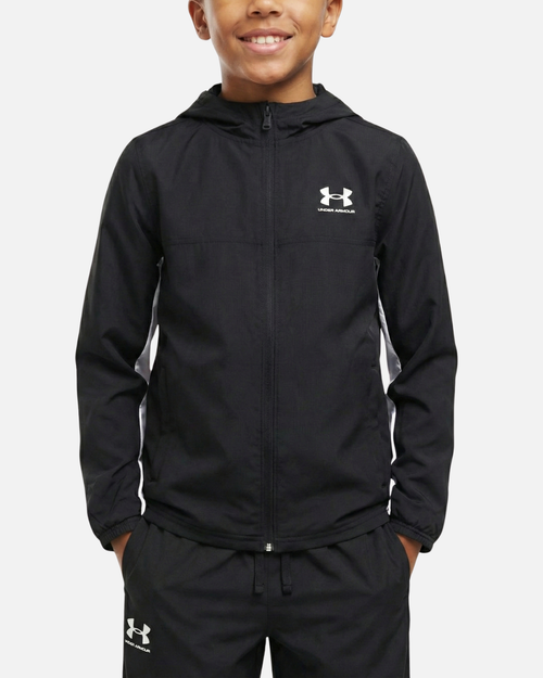 Veste Under Armour Rival Woven Junior - Noir/Blanc - Footkorner