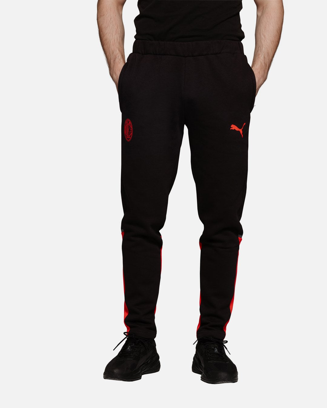 AC Milan Casuals Track Pants 2023/2024 - Black/Red