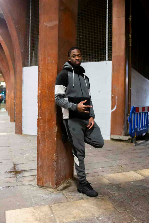 FK Cliff Trainingsanzug – Schwarz/Grau/Weiß - Footkorner