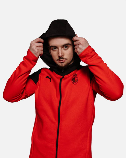 Veste à capuche Casuals Milan AC - Noir/Rouge - Footkorner