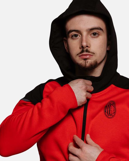 Veste à capuche Casuals Milan AC - Noir/Rouge - Footkorner