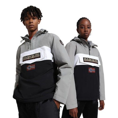 Napapijri Rainforest Block Anorak - Grey/Black/White - Footkorner