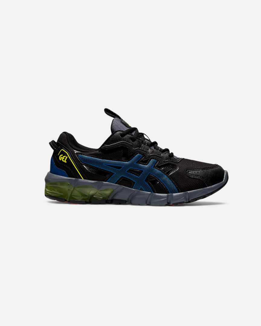 FootkornerAsics Gel Quantum 90 S GS Júnior - Negro/Azul/Amarillo