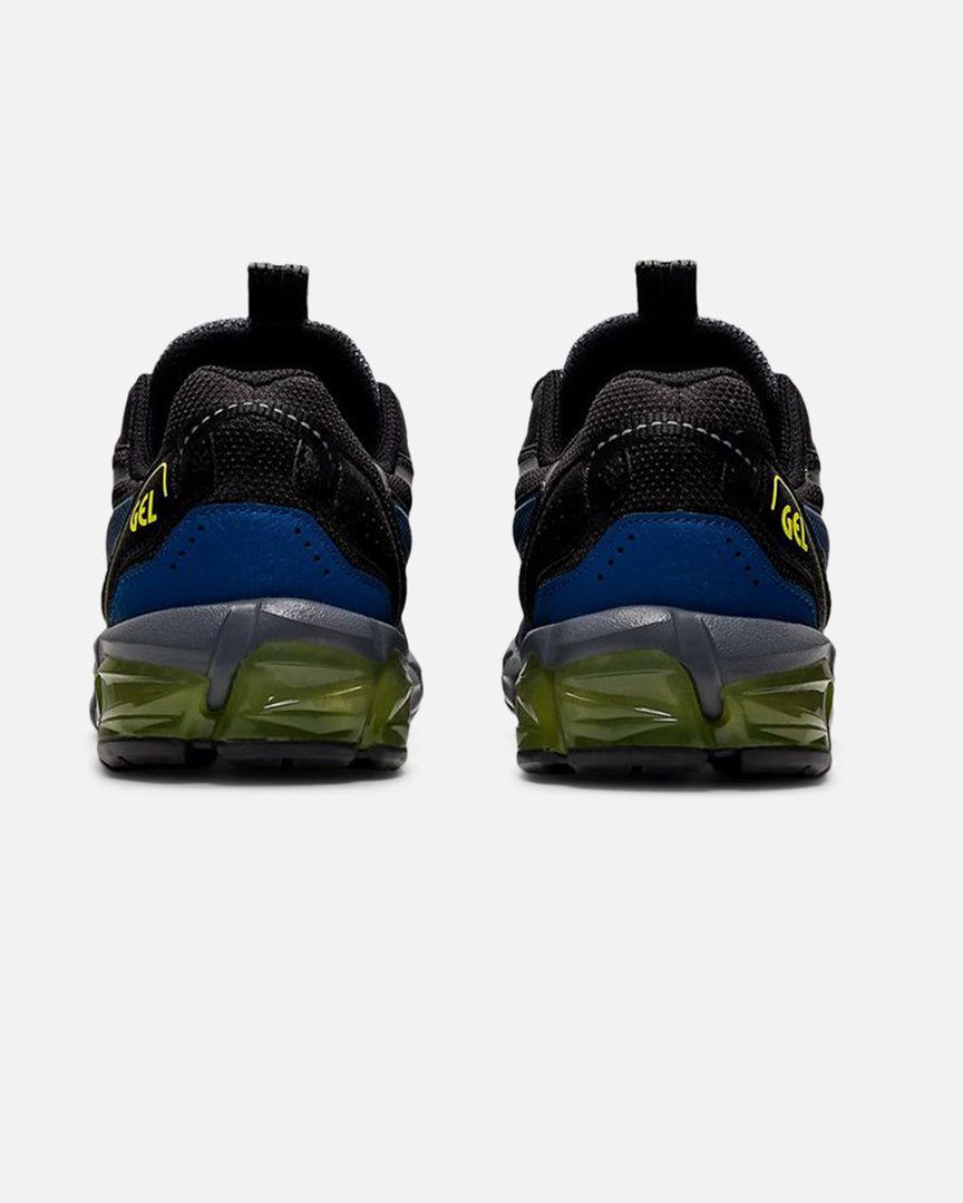 FootkornerAsics Gel Quantum 90 S GS Júnior - Negro/Azul/Amarillo