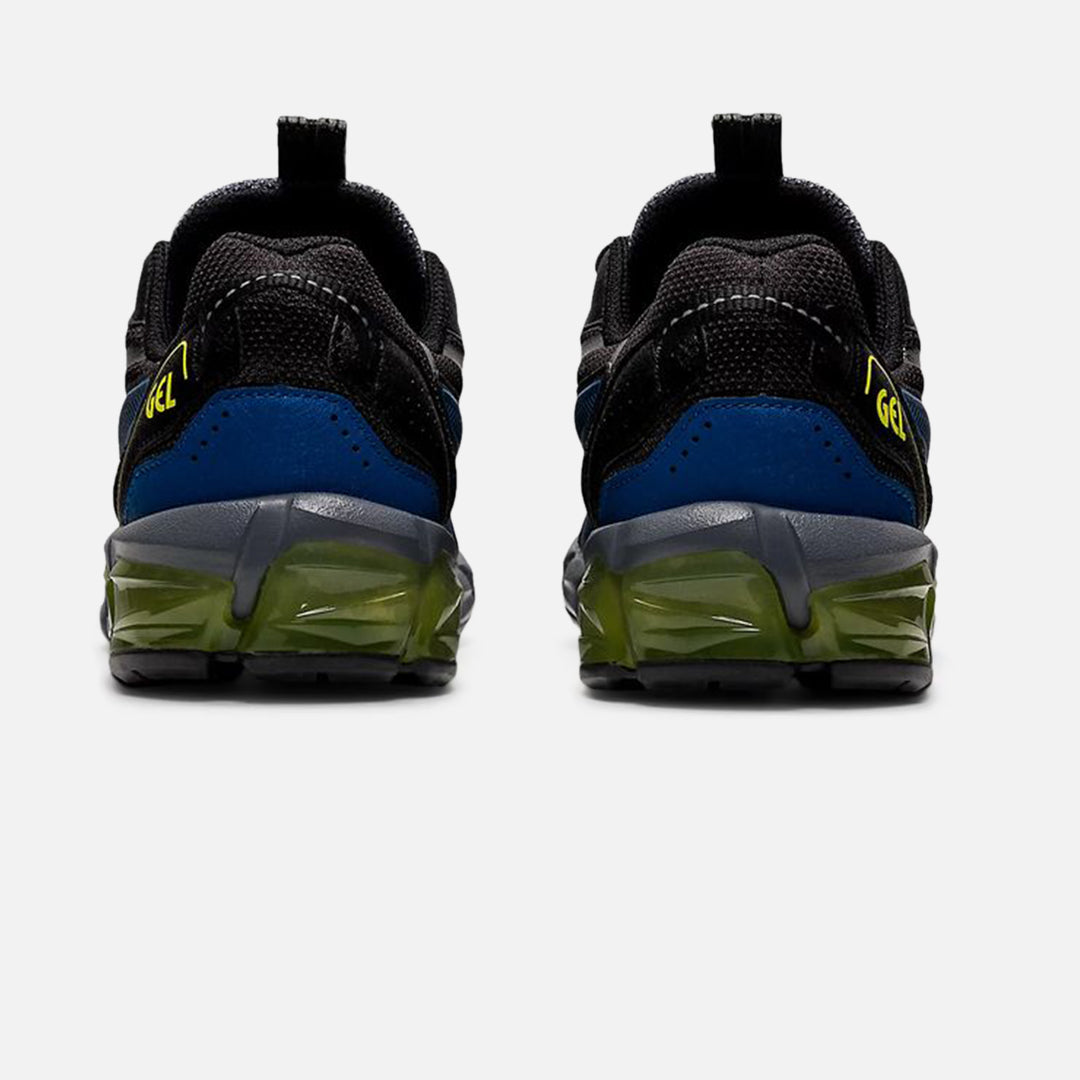 FootkornerAsics Gel Quantum 90 S GS Júnior - Negro/Azul/Amarillo