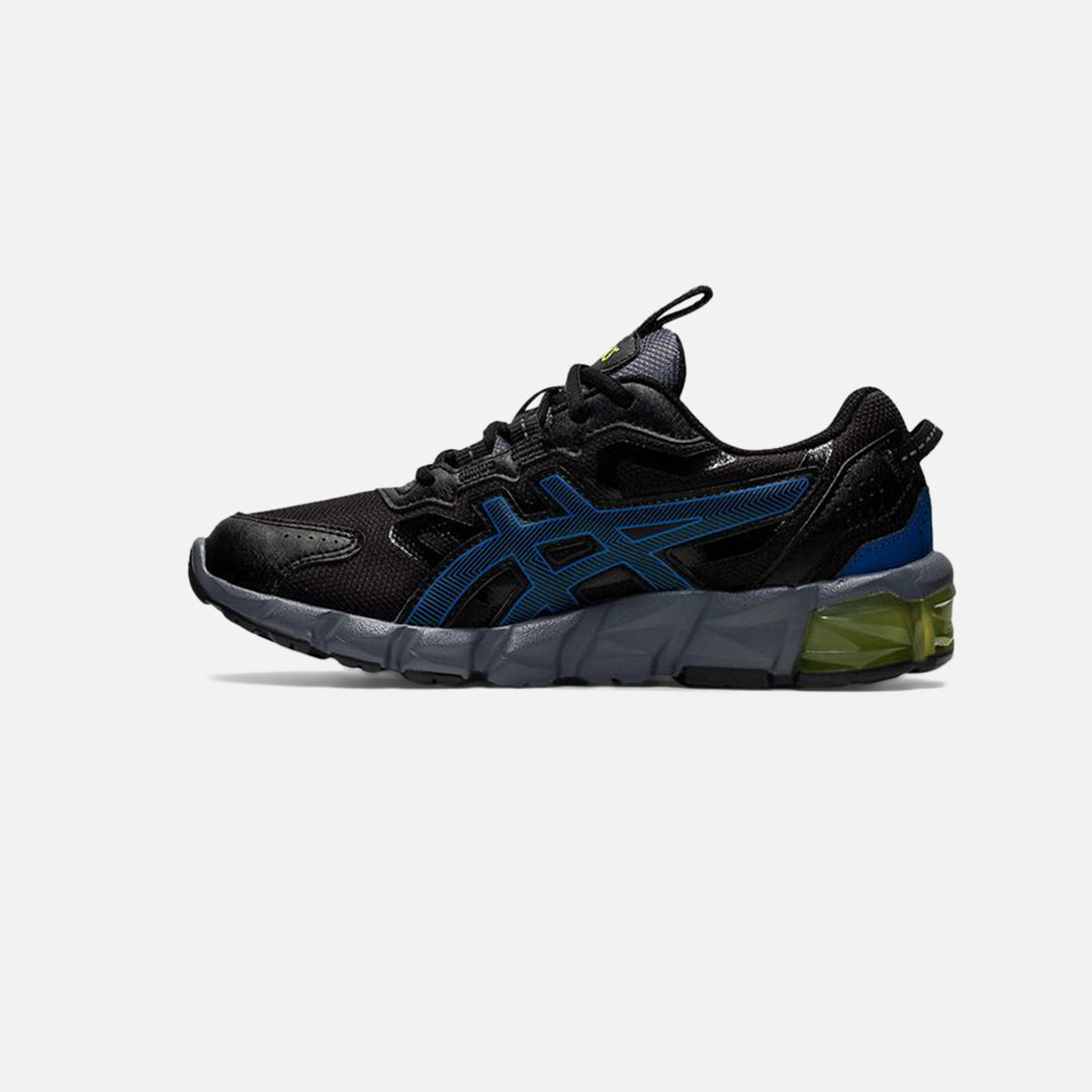 FootkornerAsics Gel Quantum 90 S GS Júnior - Negro/Azul/Amarillo
