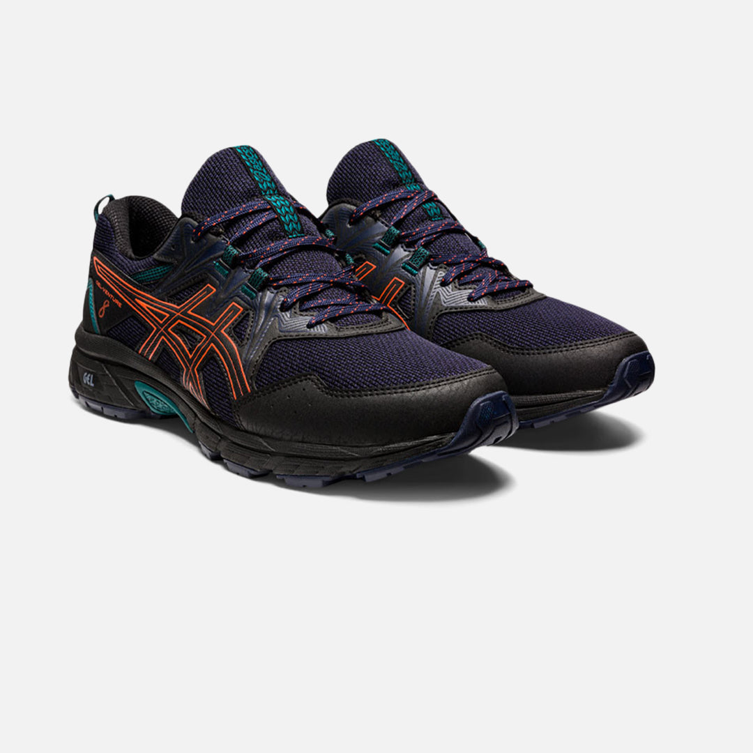 FootkornerAsics Gel Venture 8 - Black/Orange/Green