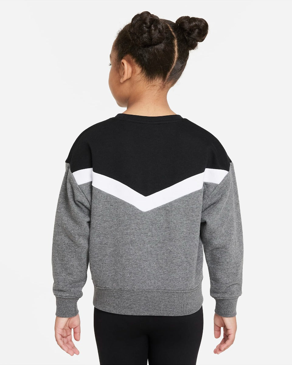Nike Sportswear Go for Gold Kids Girls Sweatshirt - Grey/Black/White