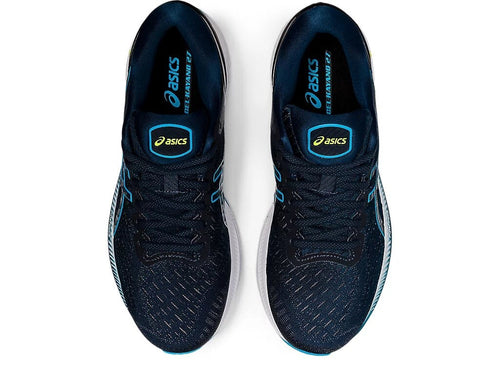 Asics Gel Kayano 27 - Blau/Weiß/Gelb - Footkorner