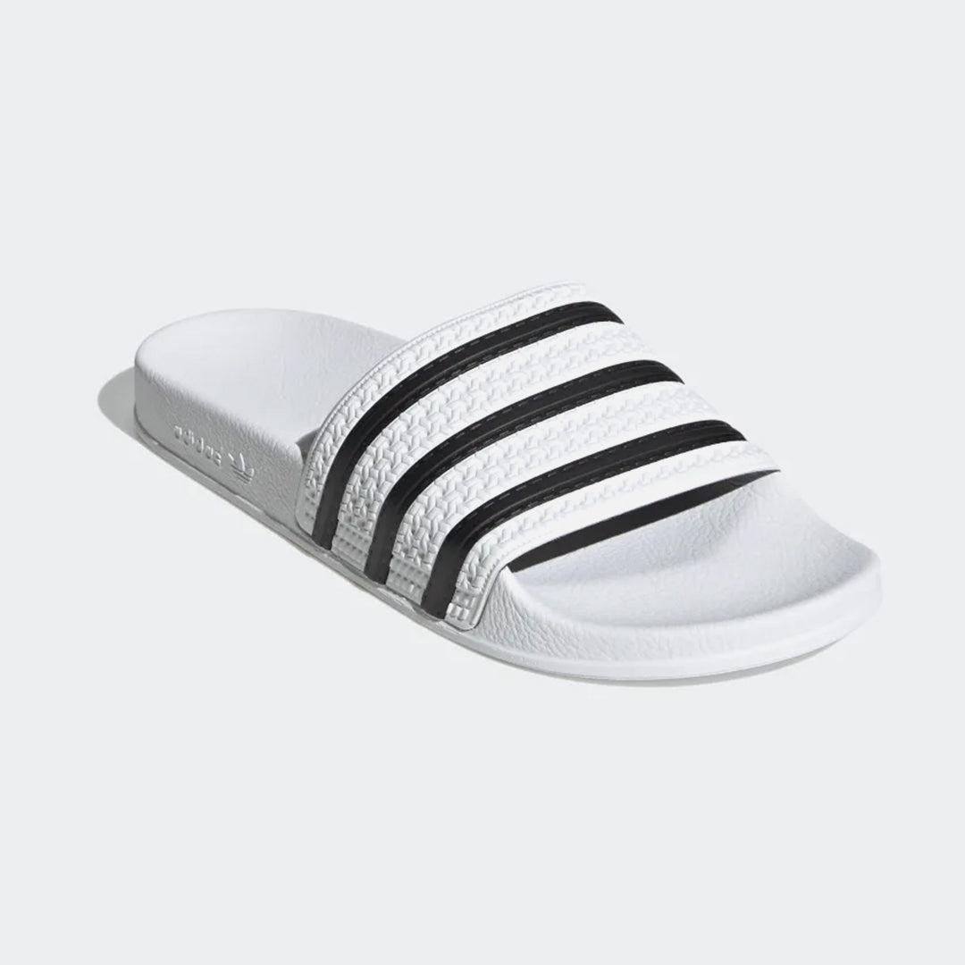FootkornerAdidas Adilette Slides - White/Black