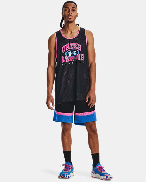 Débardeur réversible Under Armour Baseline - Noir/Rose - Footkorner