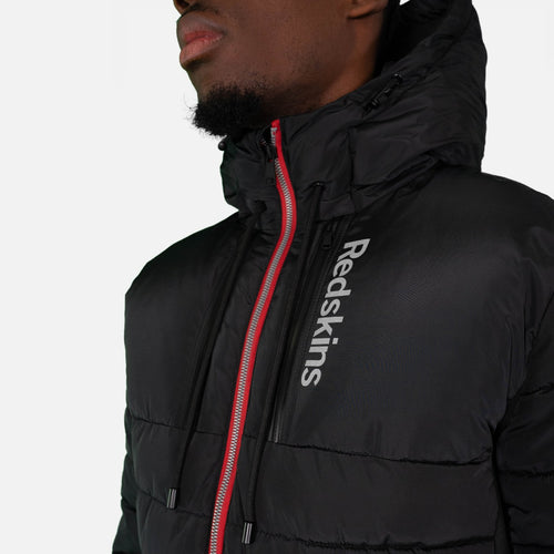 Doudoune longue Redskins Darren Swell - Noir/Rouge - Footkorner