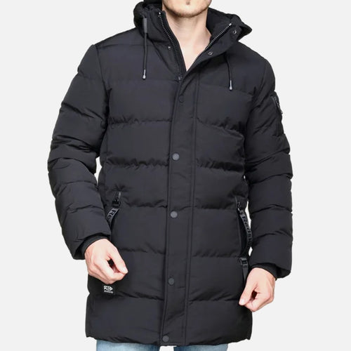 Redskins Layer Cake Long Puffer Jacket - Black - Footkorner