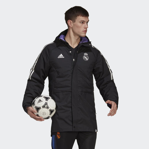 Real Madrid Puffer Jacket - Black/White/Purple  - Footkorner