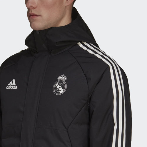 Real Madrid Puffer Jacket - Black/White/Purple  - Footkorner