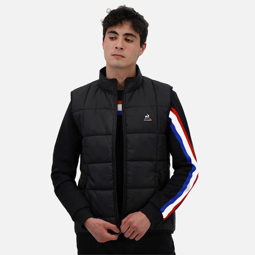 Le Coq Sportif Tricolore sleeveless down jacket - Black - Footkorner