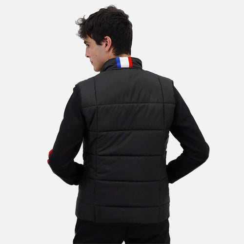 Le Coq Sportif Tricolore sleeveless down jacket - Black - Footkorner