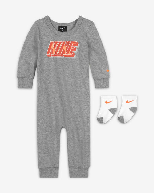 Nike Sportswear Baby-Bodysuit/Socken-Set – Grau/Orange - Footkorner