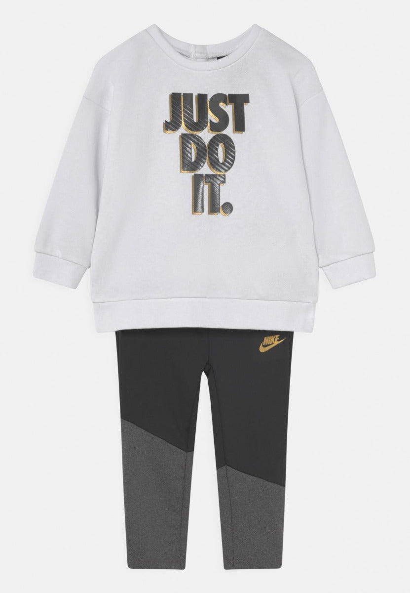 Conjunto Nike Kids Go For Gold para niñas - Blanco/Negro/Dorado