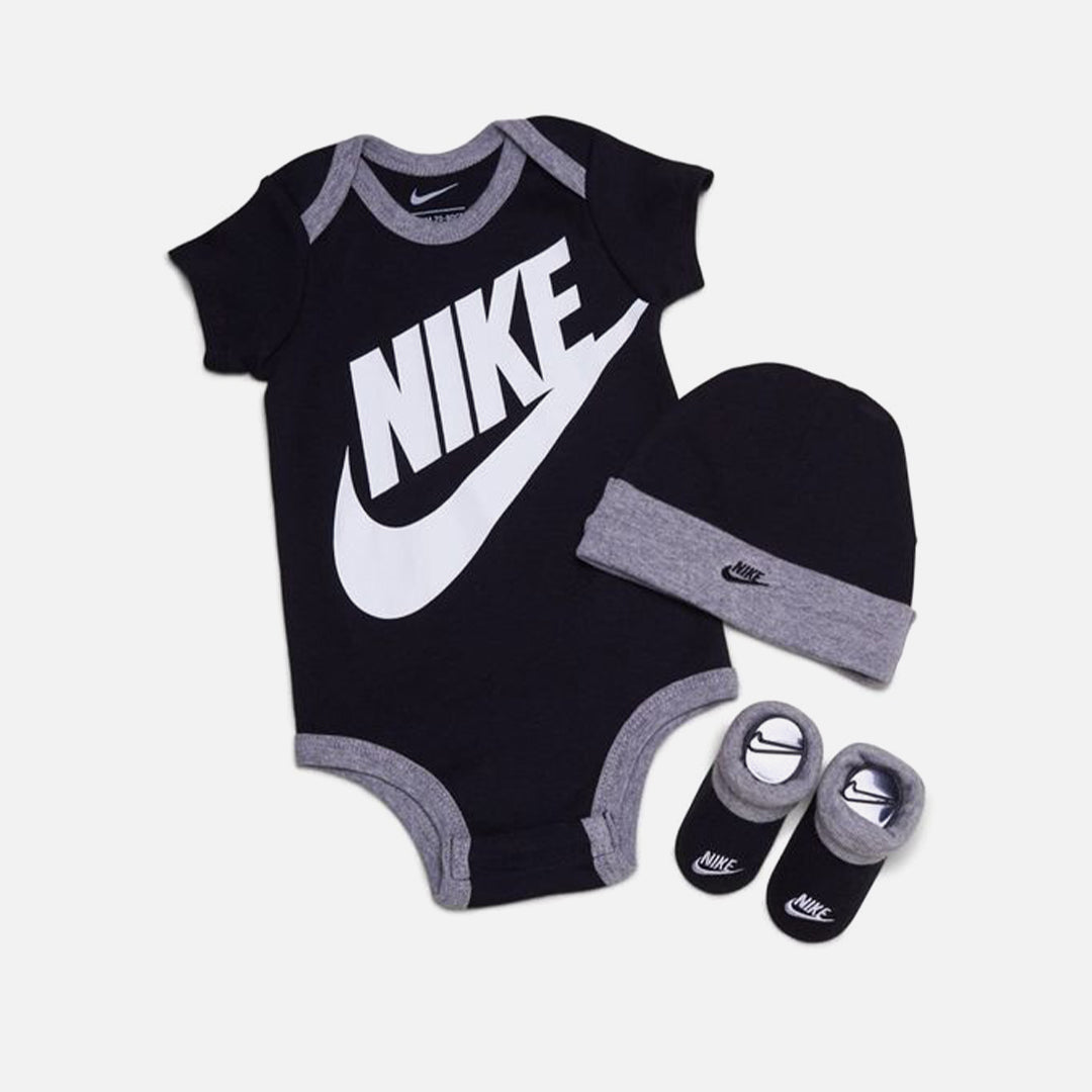 FootkornerNike Sportswear Baby-Set – Schwarz/Grau/Weiß