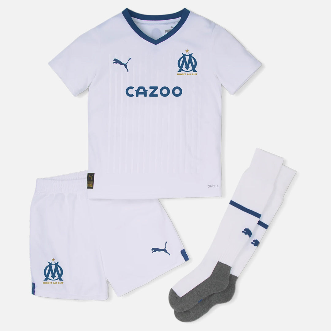 FootkornerEnsemble OM Enfant 2022/2023 - Blanc/Bleu