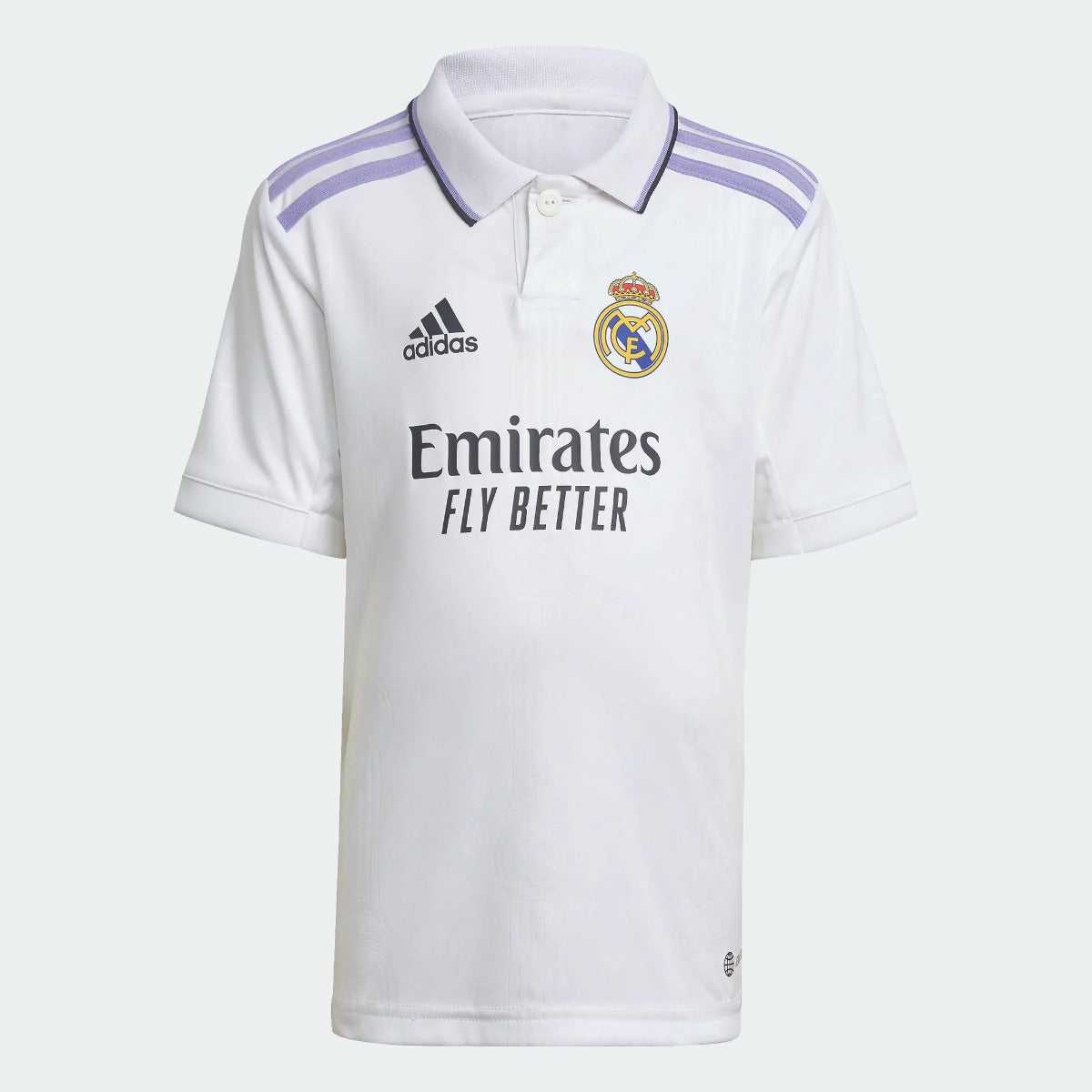FootkornerReal Madrid Heimtrikot für Kinder 2022/2023 – Weiß/Lila