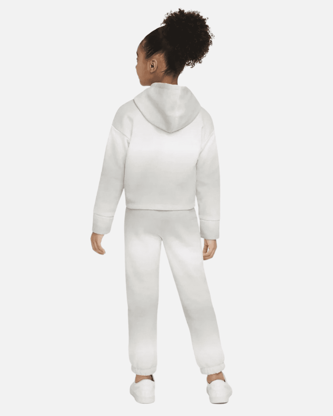 Nike bedrucktes Club Fleece Kinder-Trainingsanzug-Set – Grau/Weiß
