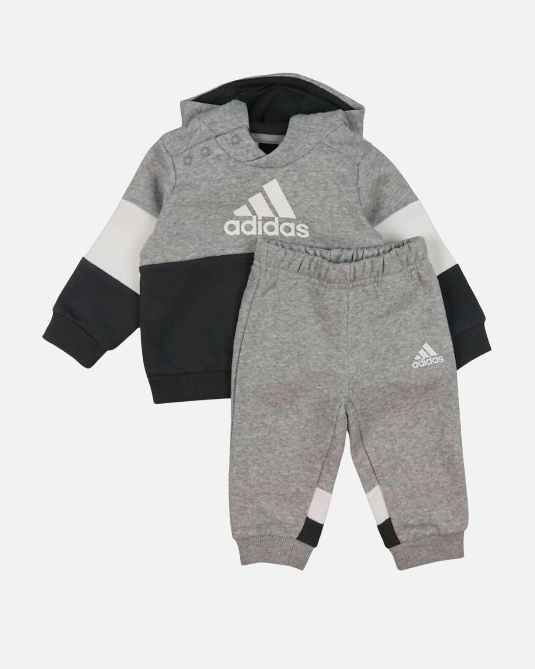 Adidas Baby-Trainingsanzug-Set – Grau/Weiß/Schwarz