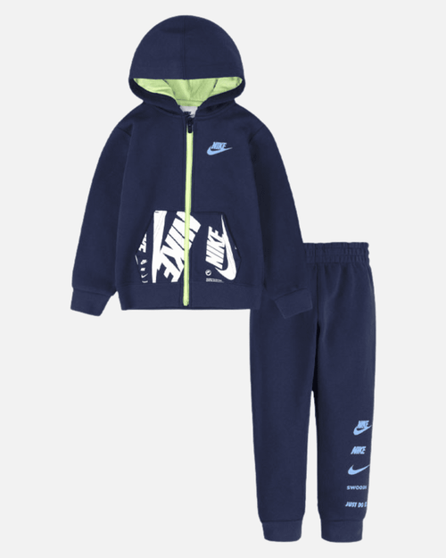 Conjunto de chándal Nike FLC PO & Jogger para bebé - Azul - Footkorner