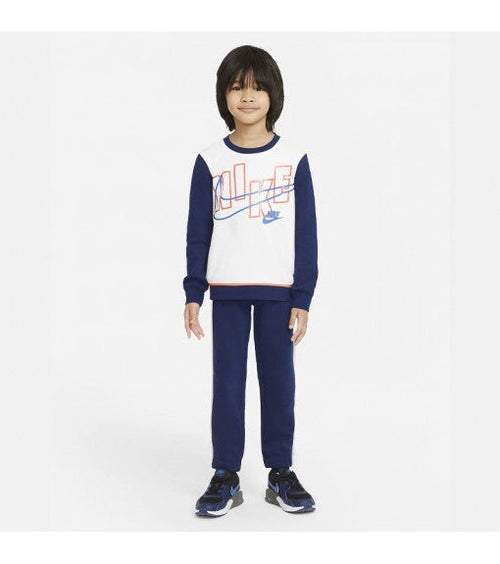 Nike Sportswear Kinder-Set aus Sweatshirt und Hose – Blau/Weiß - Footkorner