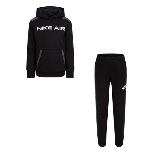 Set Felpa/Pantaloni Nike Sportswear Bambini - Nero/Grigio/Bianco - Footkorner