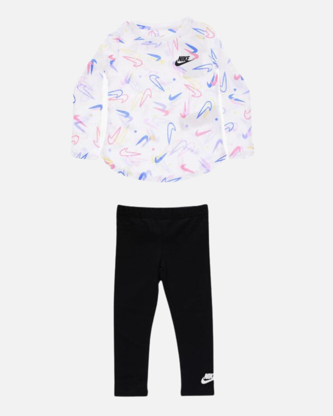 Nike Kids T-shirt/Leggings Set - White/Black