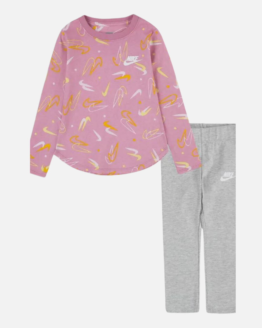Set maglietta/leggings Nike per bambini - rosa/grigio
