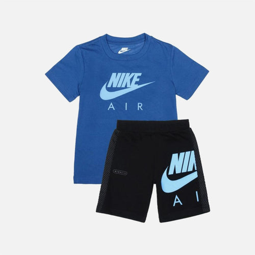 Completo maglietta/pantaloncini Nike Air Kids - blu/nero - Footkorner