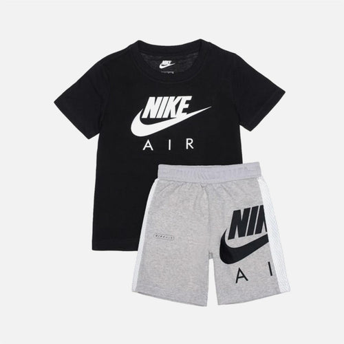 Set maglietta/pantaloncini Nike Air Kids - nero/grigio - Footkorner